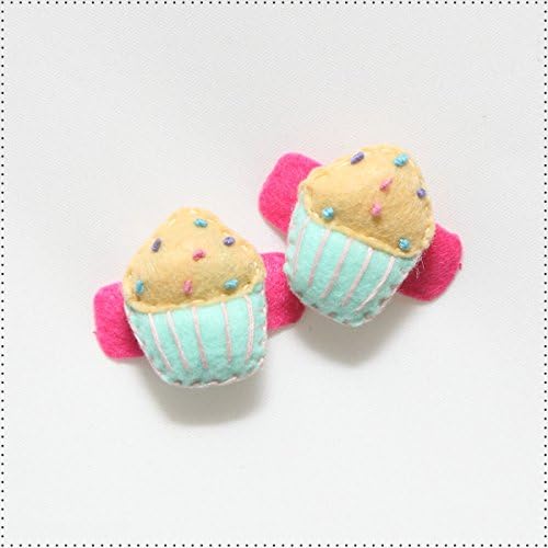 Best of Chums Baby Hair Accessories - Cupcake Plush Felt Hair Clip
