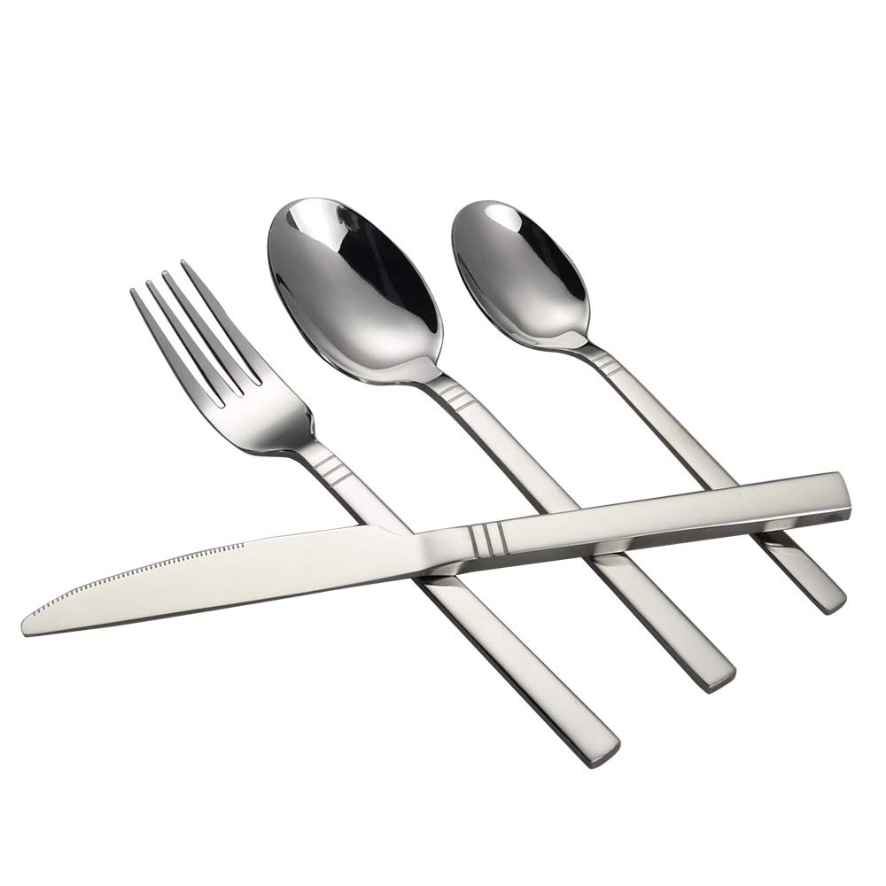 Fosly 48 Pieces Cutlery Set, Table Dinner Cutlery Sets of 12, Stainless Steel