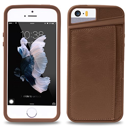 iPhone SE Case, Ultra Slim Faux Leather iPhone SE Wallet Case