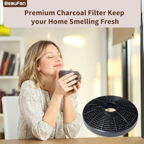 Beaufan CBCF002 Activated Carbon Filter Compatible with CIARRA CBCS6201, CBCB6201, CBCB6736C, CBCS6906D, CBCB6906D, CBCS9201, CBCB9201 (Pack of 4)