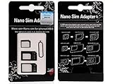 R-sim 4 in 1 Nano SIM - Micro - Standard Card Adapter Kit for Iphone 6p, 6, 5, 4s, 4. With Retail Package