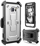 Galaxy S6 case, S6 case, E LV Samsung Galaxy S6 (HOLSTER DEFENDER) Case Cover - SHOCK PROOF / IMPACT RESISTANT Dual Layer Heavy Duty Holster Full Body Protection (INBUILT SCREEN PROTECTOR) - case cover for Samsung Galaxy S6 - SILVER / BLACK