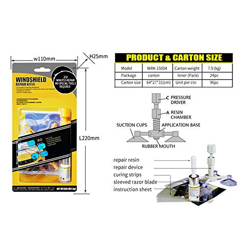 Car Windshield Repair Kit, Windshield Crack Repair Tools Set for Glass Chips, Cracks, Scratch, Bulll's-Eyes and Stars - Thumbnail 6