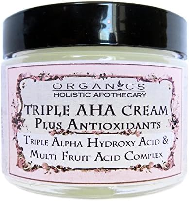 AHA FACE CREAM Refining Face Cream with Glycolic Acid, Latic Acid, Citric Acid, Malic & Tartaric Acids Plus Antioxidants Improves Tone, Texture, Clarity, Lines & Wrinkles Facial Moisturizer