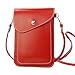 Vegan Leather Womens Crossbody Cell Phone Purse Holder Wallet Red