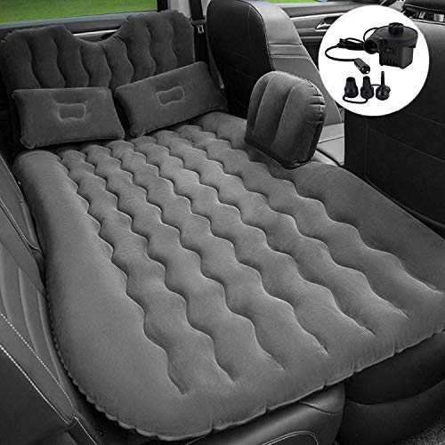 hikotor Car Travel Back Seat Inflatable Blue Air Mattress – 2 Air Pillows,2 Air Piers,1 Travel Neck Pillow,Mattress and Piers can be Separated so Mattress can be Used Like a Normal Camping Mattress