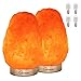 Best Gifts,2 Pack Pink Himalayan Rock Salt Crystal Table Desk NightLights Lamps Lamp (5-8lbs 7-10 inch Each) Copper Metal Base, Dimmer Control, UL Approved Electric Wire 4Bulbs Glow
