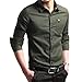 XTAPAN Men's Casual Slim Fit Shirt Cotton Long Sleeve Button Down Dress Shirt