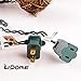LIDORE Rattan Christmas String Lights, Mini Globe Wicker Lights for Patio, Wedding, Garden and Party, Brown Rattan and Green Cord, 7.92Ft Indoor/Outdoor