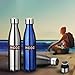 HCCC Vacuum Insulated Water Bottle 17 Oz(500 ml) Keeps Your Drink Hot & Cold Double Wall Stainless Steel(Blue)