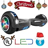 XtremepowerUS Self Balancing Scooter Hoverboard UL2272 Certified, Bluetooth Speaker and LED Light (Black Chrome)