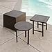 Lakeport Patio Furniture 3 Piece Outdoor Wicker Side Table Set