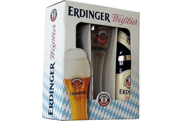Kit Cerveja Erdinger Weibbier Weissbrau - 2 garafas cerveja + 1 copo