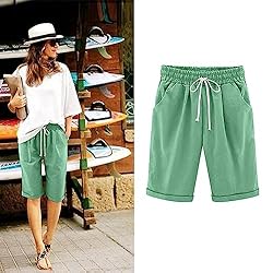 Bermuda Shorts for Women Casual Summer Elastic