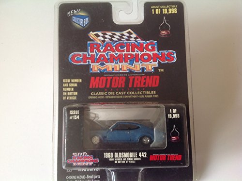 Racing Champions Mint Motor Trend Magazine 1969 Oldsmobile 442 Blue Issue #154