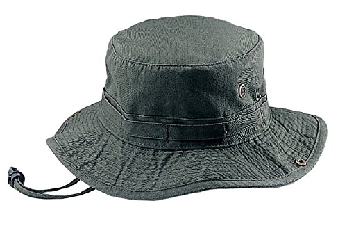 Washed Hunting Fishing Outdoor Hat, Olive -Large