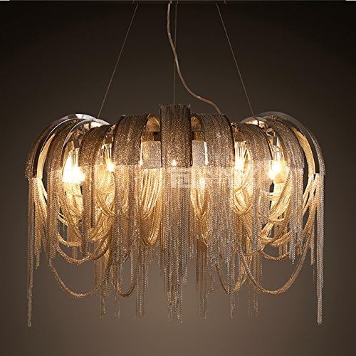 Injuicy Lighting European LED Chain Tassels Ceiling Lamp Droplight Chandelier Hotel Dining Room (#A)