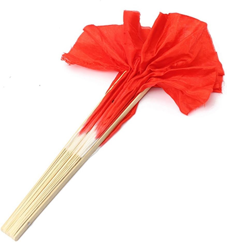 Yamalans Chinese Style Handmade Bamboo Handle Artificial Silk Folk Art Belly Dancing Fan