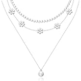 Zeffy Gold Pearl Necklace for Women, Dainty 14K Gold/Silve Plated Layered Pearl Choker Pearl Earrings Pearl Bracelets Wedding Trendy Gold Jewelry Set for Women Gifts