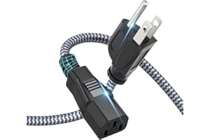 Power Cord, Goalfish 10A 18AWG AC Power Cable 10FT(3m) Nylon Braided 3 Prong Power Cord Replacement Power Cable UL Certified for Computer, TV, Monitor, Printer, PC, Projector, Power Supply