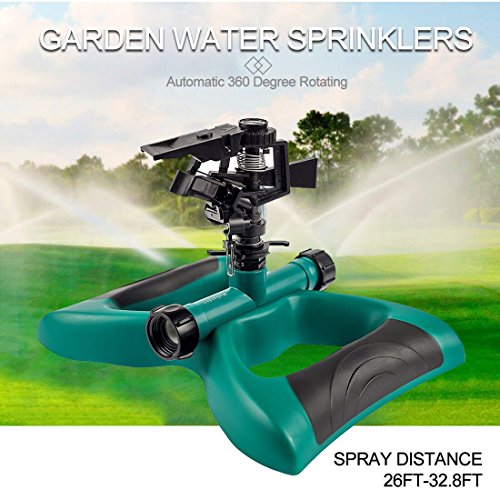 image for Ihomepark Lawn Sprinkler System, Automatic Outdoor 360 Rotating  Adjus