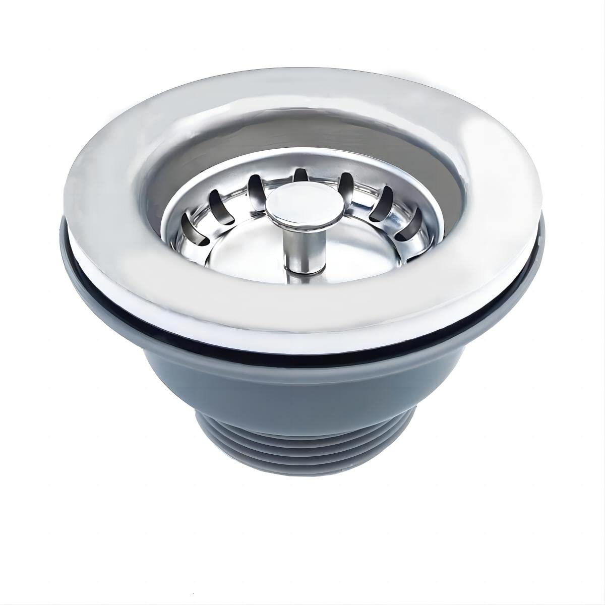 Qrity Sink Collection, Stainless Steel and PVC Kitchen Sink Basket Strainer Plug Waste 84mm G1½"