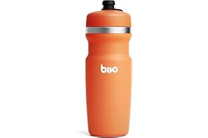 bivo Trio Mini 17oz Insulated Stainless Steel Bike Water Bottle - for Cycling - Compact, Fits Most Cages, Dishwasher Safe, High Flow Sports Nozzle - Keeps Drinks Cold 12+ Hours (Coral)