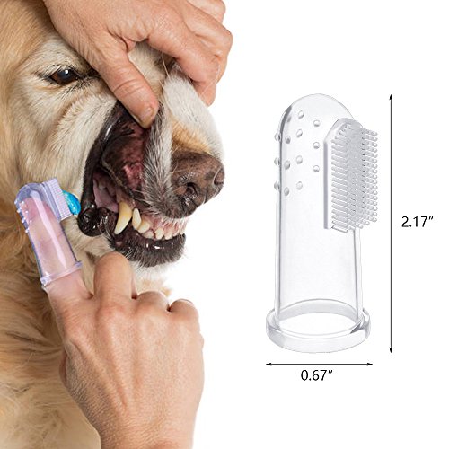MissLytton Dog Toothbrush, Pet Cat Finger Toothbrush and Double-sided Soft Silicone Brushes Kit, Sensitive Dental Hygiene Care Brush Keeps Teeth Gums Clean, Healthy (6PCS) - Thumbnail 3