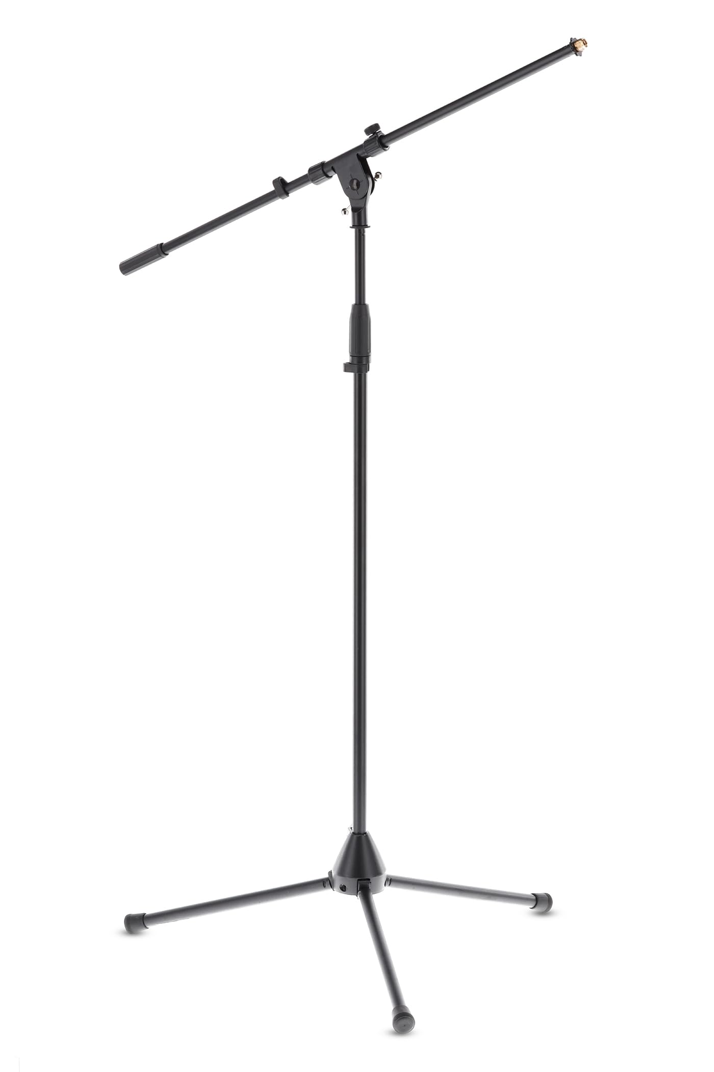 GEWA 900595 Microphone Stand MS-30FB - Black - Cast Iron Base - Footfall Noise Reduction - Foldable Feet - Height 90-160 cm