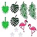 Hawaiian Luau Party Supplies, 4 Strings Tropical Party Garland Banners - Yosemy Hibiscus Flowers Flamingo Summer Pool / Birthday Party Decorations Supplies