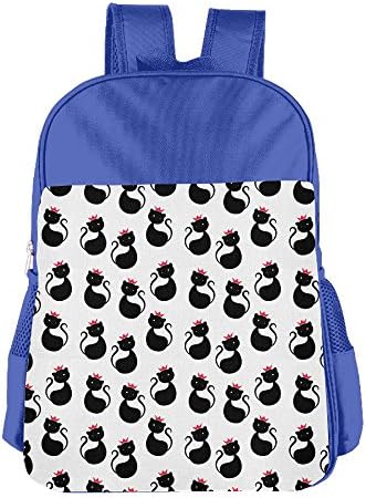 Kid's Black Cat Pink Crown Jewels Shoulder Backpack School Bag