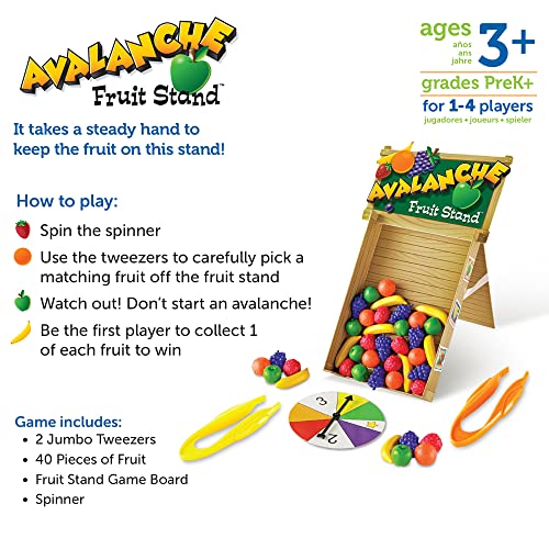 Learning Resources Avalanche Fruit Stand 42 Pieces, Ages 3+ Toddler