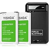 YISHDA LG G4 Batteries, 2 x 3000mAh Li-ion BL-51YF Battery for LG G4 H815 H810 H811 LS991 US986 US991 with LG G4 USB Wall Travel Spare Battery Charger | LG G4 Replacement Battery Kit