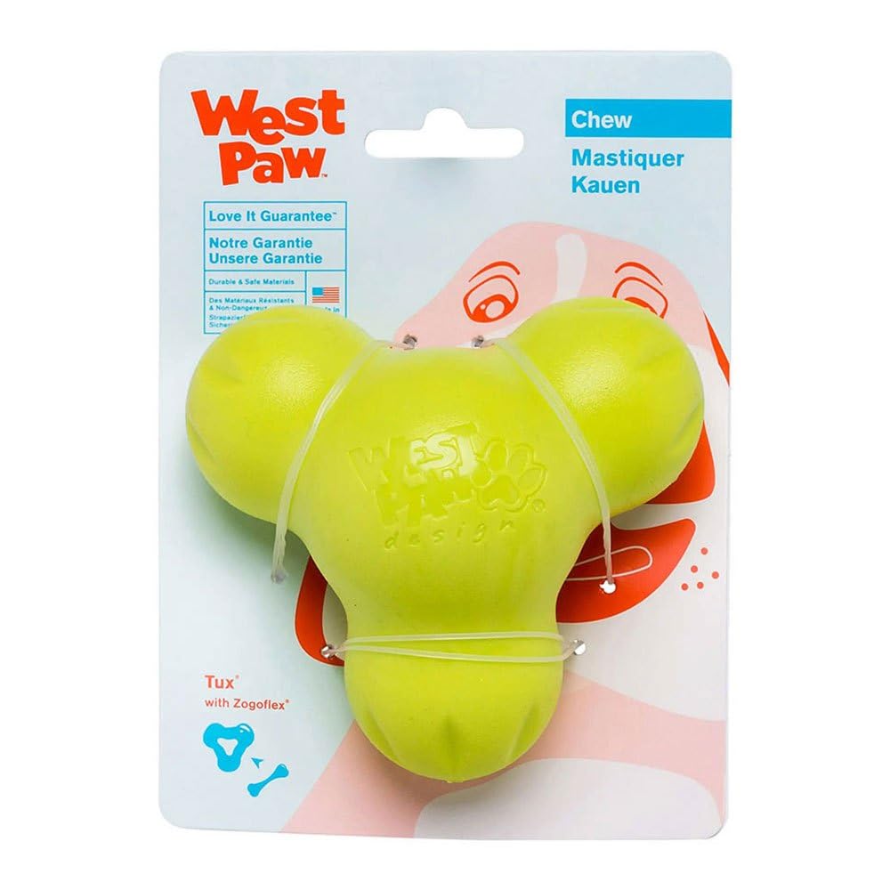 WEST PAW Zogoflex Tux Treat Dispensing Dog Chew Toy – Interactive Chew Toys for Dogs – Hold Kibble, Treats (Granny Smith Green, Small)