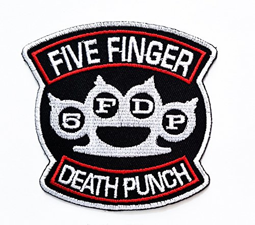 Five Finger Death Punch 5FDP Knuckle Embroidered Metal Patch Band Music Patch Jacket T Shirt Patch Sew Iron on Embroidered Symbol Badge Cloth Sign Costume