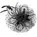 Toplay Fascinator Hats for Women Flower Feathers Clip for Women Cocktail Party Headwear Hats Bridal Headband Black