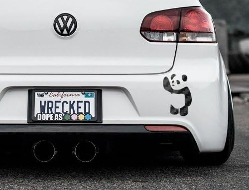 JasonCarlMorgan JCM Original Waving Panda Bumper Car Sticker Decal, Black Carbon