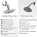 Rain Shower Head Stainless Steel – NEW 2019 High Pressure 8 In Rainfall Bathroom Powerful Spray Shower Heads – Best High Flow Fixed Chrome SPA Showerhead with Adjustable Metal Swivel Ball (6 inch)