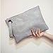 Hunputa Women Leather Handbag Clutch Evening Bag Simple Retro Envelope Package (Gray)
