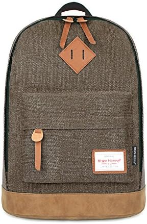 KissAir(TM) Casual Retro Vintage Durable Canvas College Laptop Rucksack Solid School Backpack (Brown)