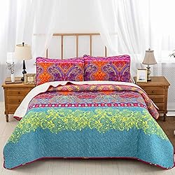 Bohemian Quilt Set Full/Queen, 3 Pieces Boho
