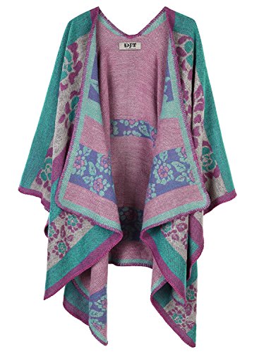 Djt women s color block open front blanket poncho one s…