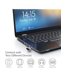GMYLE Ultra Mini adaptador Bluetooth USB Dongle, Negro