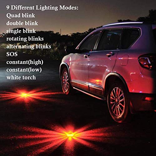 image for Twinkle Star LED Road Flares Disc Beacon Set, 3 Pack Roadside Safety W
