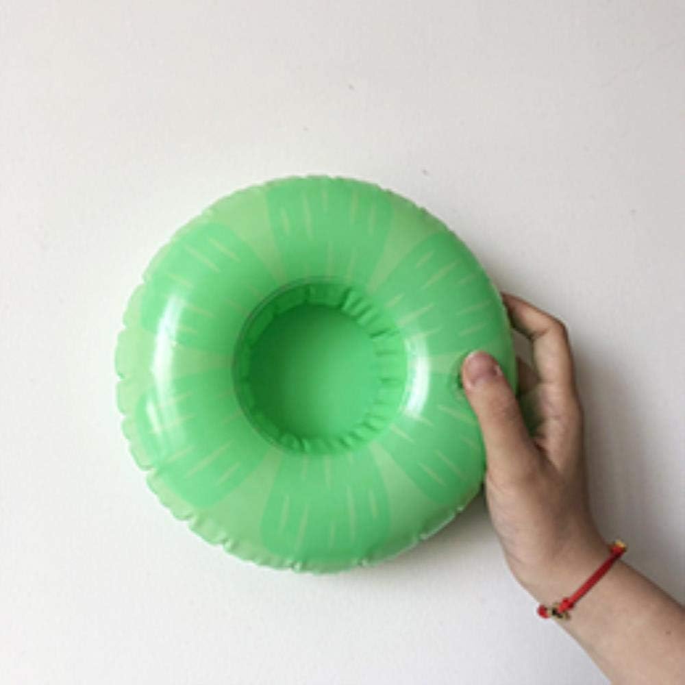 FTFSY 5Pcs 18 Styles Mini Fruit Shape Inflatable Water Swimming Pool Drink Cup Stand Holder Float Toy Coasters For Beverage Beer Bottle,Green lemon