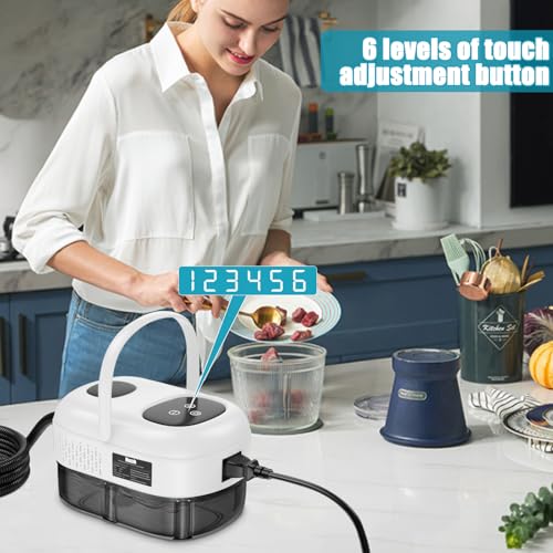 Handheld Steam Cleaner, Portable Steamer Cleaning, High Pressure Steam Cleaner with 6 Brush Heads, Smart Touch Screen, 6-Speed Adjustment for Floor, Car, Couch, Furniture, Kitchen, Bathroom