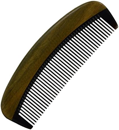 4.7" Premium Quality Natural Green Heart Wood Comb Ox Horn Hair Comb