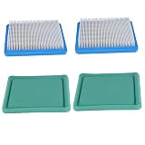 Hipa Pack-of-2 491588S Air Filter for Briggs and Stratton 491588 4915885 399959 Flat Air Cleaner Cartridge 3.5 to 6 HP Engine Lawn Mower w 271933 491435 493537 Pre Filter
