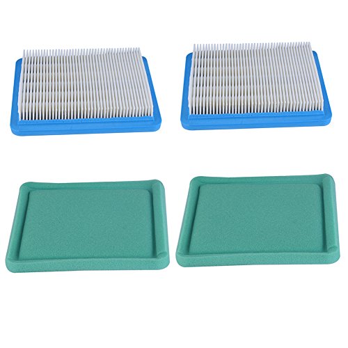 Hipa Pack-of-2 491588S Air Filter for Briggs and Stratton 491588 4915885 399959 Flat Air Cleaner Cartridge 3.5 to 6 HP Engine Lawn Mower w 271933 491435 493537 Pre Filter