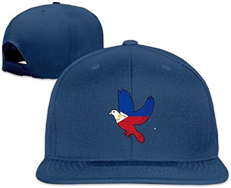Classic Philippines Flag Star Pigeon Flat Bill Hats Boys Adjustable Navy